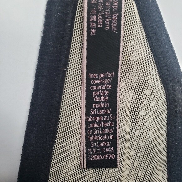 Victoria's Secret black lace lined perfect coverage 32DD - Picture 5 of 7